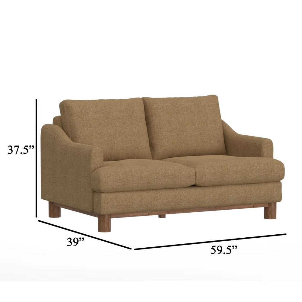 Olum Loveseat 2 Pillows Modern 60 Inch Cappuccino Brown Polyester