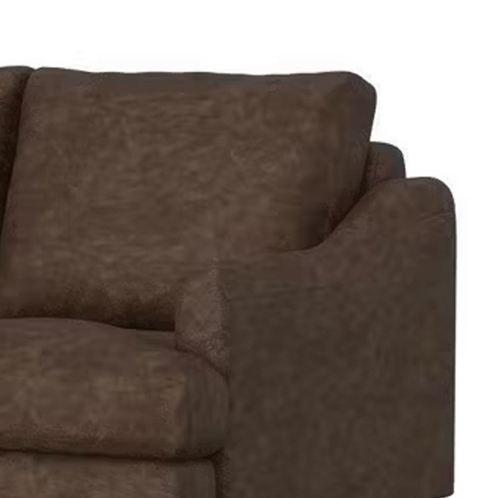 Olum Loveseat 2 Throw Pillows Modern 60 Inch Dark Brown Faux Leather
