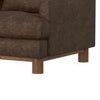 Olum Loveseat 2 Throw Pillows Modern 60 Inch Dark Brown Faux Leather