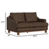 Olum Loveseat 2 Throw Pillows Modern 60 Inch Dark Brown Faux Leather