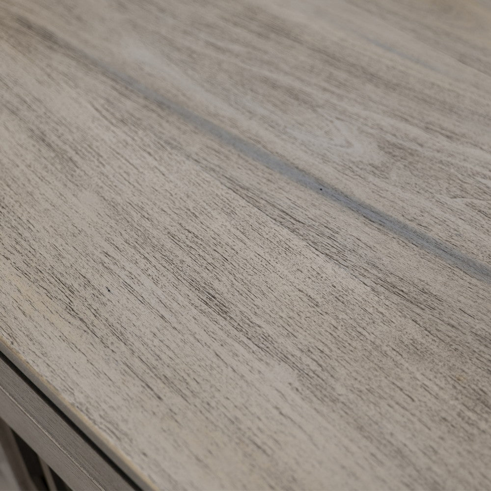 Livvy Console Cabinet 4 Metal Pattern Glass Doors Ivory White 69 Inch BM331236