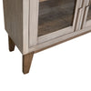 Livvy Console Cabinet 4 Glass Doors Ivory White Poplar Wood 69 Inch BM331237