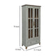 Rozy Accent Cabinet 2 Glass Doors Sage Green Solid Pine Wood 70 Inch