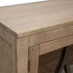 Rien Sideboard Console 4 Glass Doors Wire Brushed Brown Wood 80 Inch BM331240