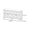 Rien Sideboard Console 4 Glass Doors Wire Brushed Brown Wood 80 Inch BM331240