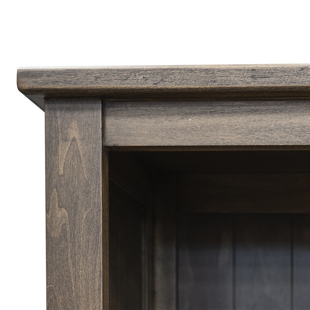 Loe Bookcase with 3 Drawers and Shelves Brown Oak Poplar Wood 72 Inch BM331241