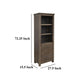 Loe Bookcase with 3 Drawers and Shelves Brown Oak Poplar Wood 72 Inch BM331241