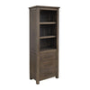 Loe Bookcase with 3 Drawers and Shelves, Brown Oak Poplar Wood 72 Inch