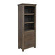 Loe Bookcase with 3 Drawers and Shelves, Brown Oak Poplar Wood 72 Inch