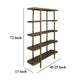 Nexa Bookcase with 5 Open Shelves Gold Metal Brown Wood 72 Inch BM331245