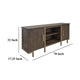 Nexa TV Stand Media Cabinet 2 Doors Gold Metal Brown Wood 70 Inch BM331246
