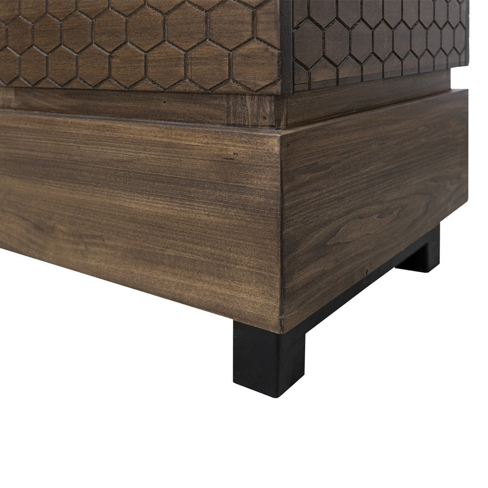 Orry TV Stand Media Cabinet 2 Doors Brown Solid Poplar Wood 79 Inch BM331250