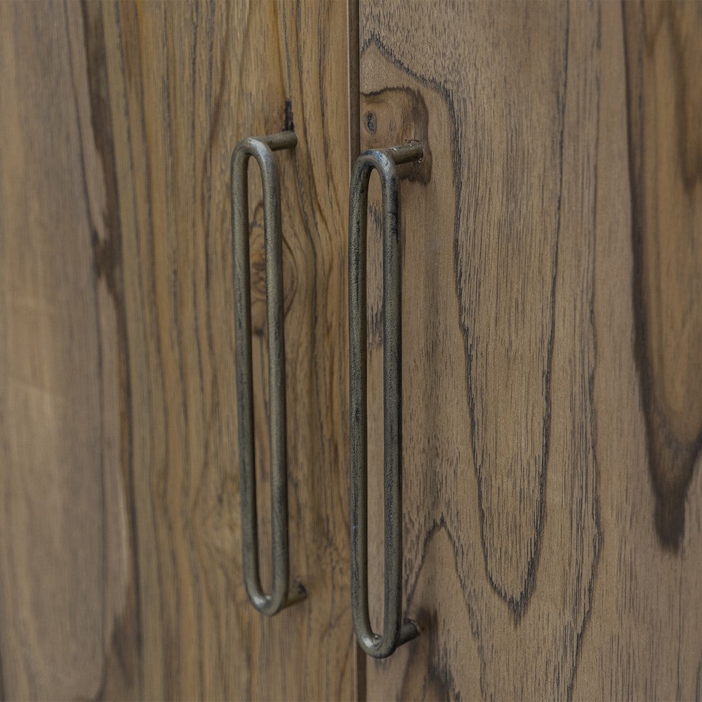 Eray Sideboard Console 4 Doors Handcrafted Brown Mango Wood 70 Inch BM331251