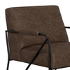 Levy Armchair with Black Metal Base Wood Dark Brown Faux Leather BM331254