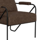 Levy Armchair with Black Metal Base Wood Dark Brown Faux Leather BM331254