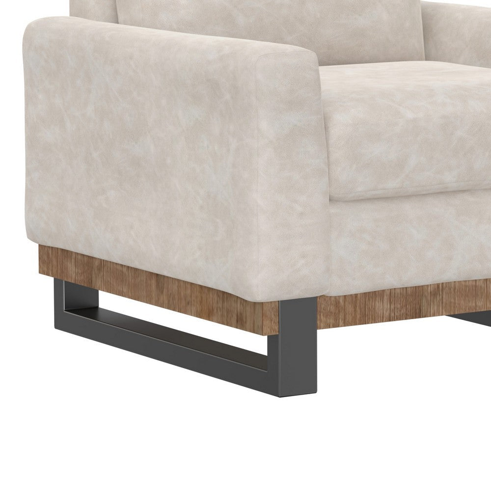 Dome Sofa Side Armchair 1 Accent Pillow Oyster Gray Faux Leather