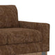Dome Loveseat 2 Accent Pillows Pine Wood Brown Faux Leather 63 Inch