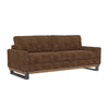 Dome Sofa with 2 Accent Pillows, Pine Wood, Brown Faux Leather 89 Inch