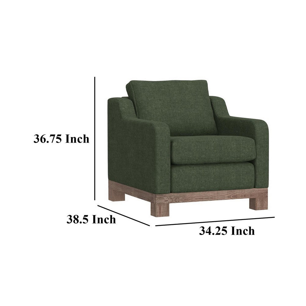 Sama Accent Armchair Throw Pillow Pine Wood Olive Green Polyester
