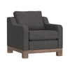 Sama Accent Armchair, 1 Throw Pillow, Pine Wood Frame, Gray Polyester