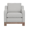 Sama Accent Armchair 1 Throw Pillow Pine Wood Ecru Beige Polyester