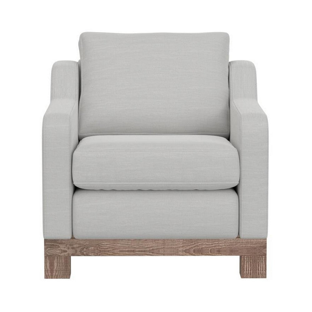 Sama Accent Armchair 1 Throw Pillow Pine Wood Ecru Beige Polyester