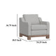 Sama Accent Armchair 1 Throw Pillow Pine Wood Ecru Beige Polyester