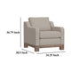 Sama Accent Armchair Throw Pillow Pine Wood Frame Beige Polyester