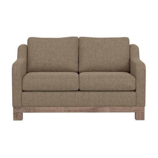 Sama 2 Cushion Loveseat, 2 Accent Pillows, Brown Polyester 60 Inch