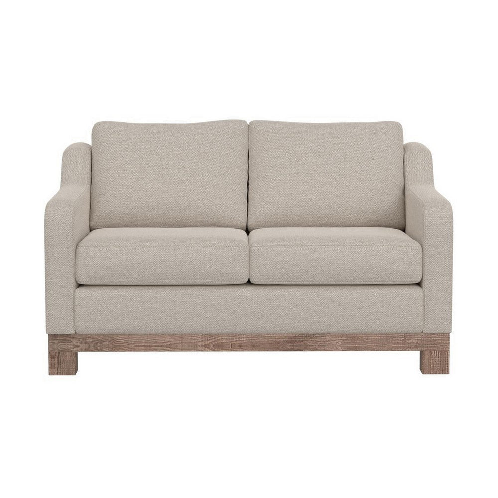 Sama 2 Cushion Loveseat 2 Accent Pillows Beige Polyester 60 Inch