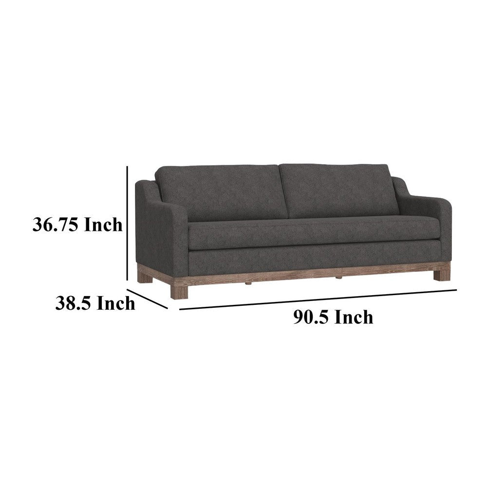 Sama Sofa 2 Accent Pillows Iron Gray Polyester 91 Inch Bench Style