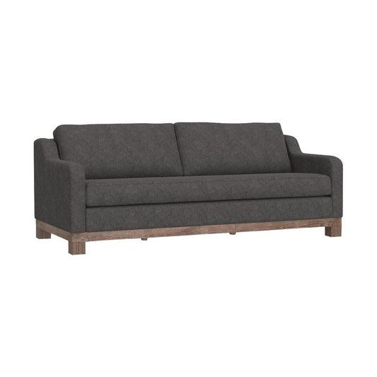 Sama Sofa, 2 Accent Pillows, Iron Gray Polyester 91 Inch Bench Style