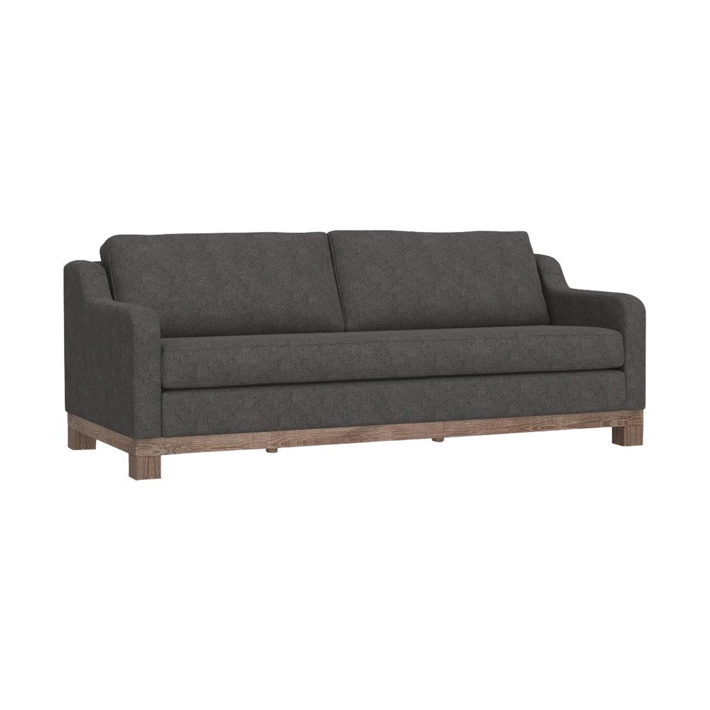 Sama Sofa, 2 Accent Pillows, Iron Gray Polyester 91 Inch Bench Style