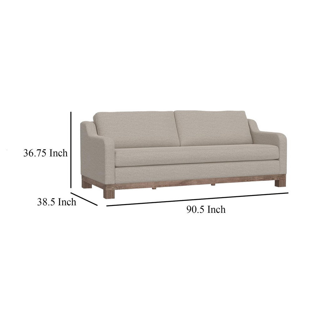 Sama 2 Cushion Sofa Accent Pillows Oyster Beige Polyester 91 Inch