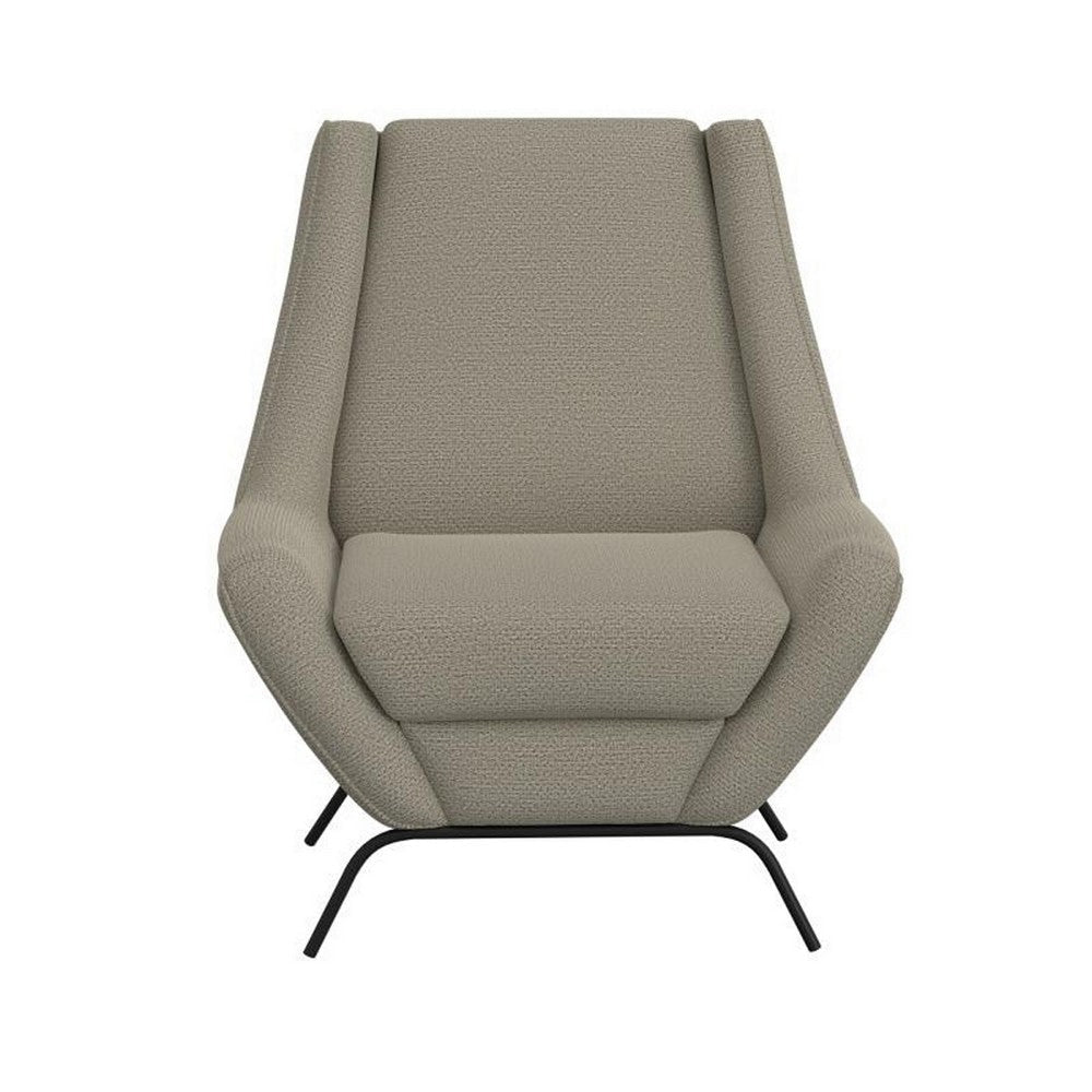 Tyna Accent Armchair 2 Bolster Pillows Black Almond Gray Polyester BM331275
