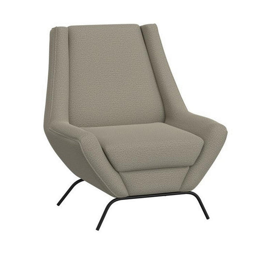 Tyna Accent Armchair, 2 Bolster Pillows, Black, Almond Gray Polyester