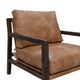 Viny Armchair with Lumbar Pillow Pine Wood Cognac Brown Faux Leather BM331276