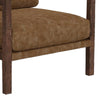 Viny Armchair with Lumbar Pillow Pine Wood Cognac Brown Faux Leather BM331276