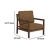 Viny Armchair with Lumbar Pillow Pine Wood Cognac Brown Faux Leather BM331276