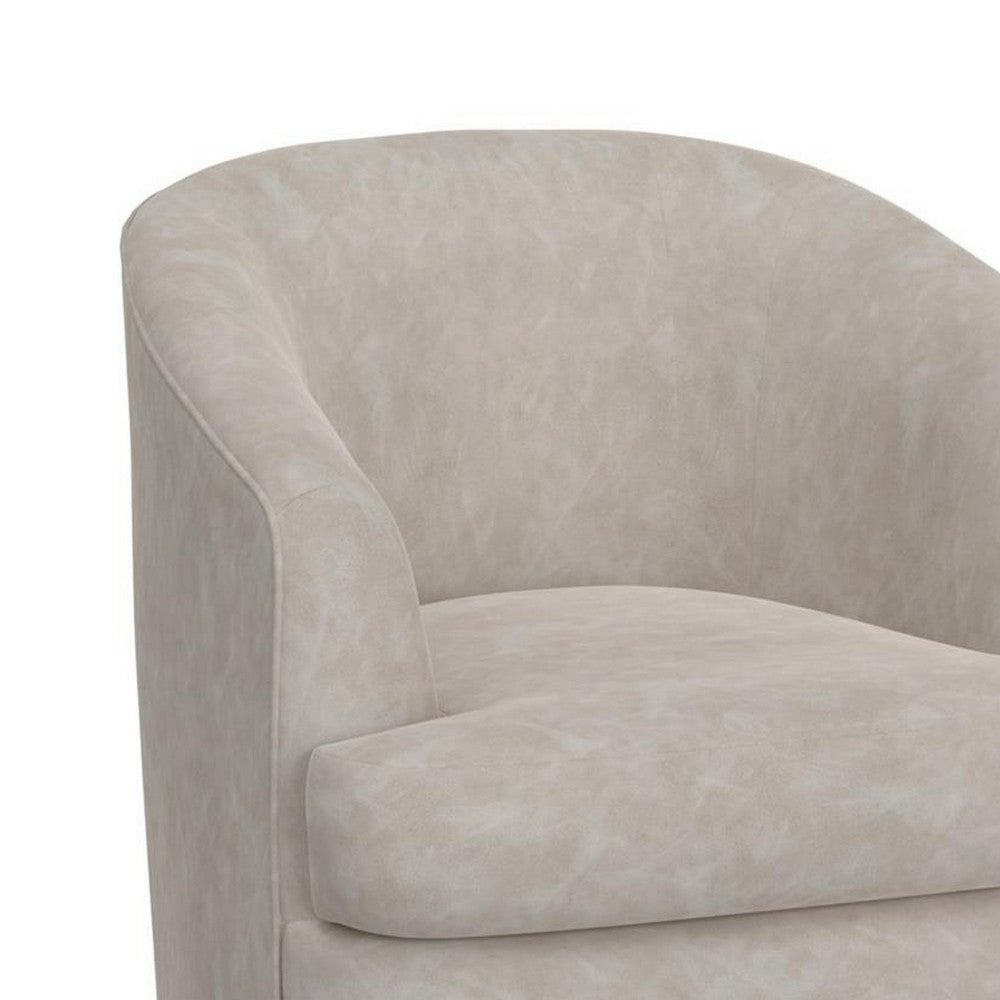 Lessy Swivel Armchair Ivory White Faux Leather Curved Modern Design