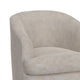 Lessy Swivel Armchair Ivory White Faux Leather Curved Modern Design