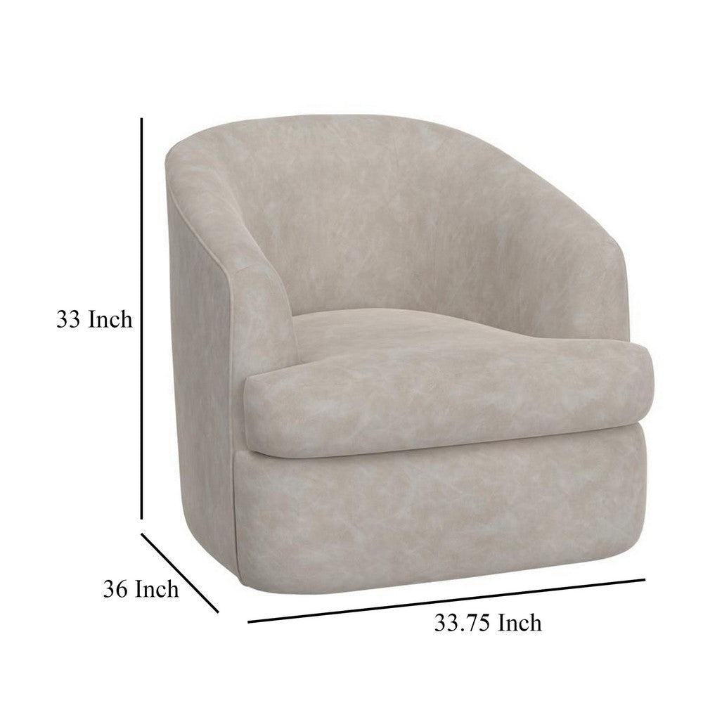 Lessy Swivel Armchair Ivory White Faux Leather Curved Modern Design