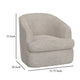 Lessy Swivel Armchair Ivory White Faux Leather Curved Modern Design