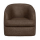 Lessy Swivel Armchair Dark Brown Faux Leather Curved Modern Design