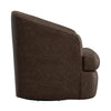 Lessy Swivel Armchair Dark Brown Faux Leather Curved Modern Design