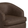 Lessy Swivel Armchair Dark Brown Faux Leather Curved Modern Design