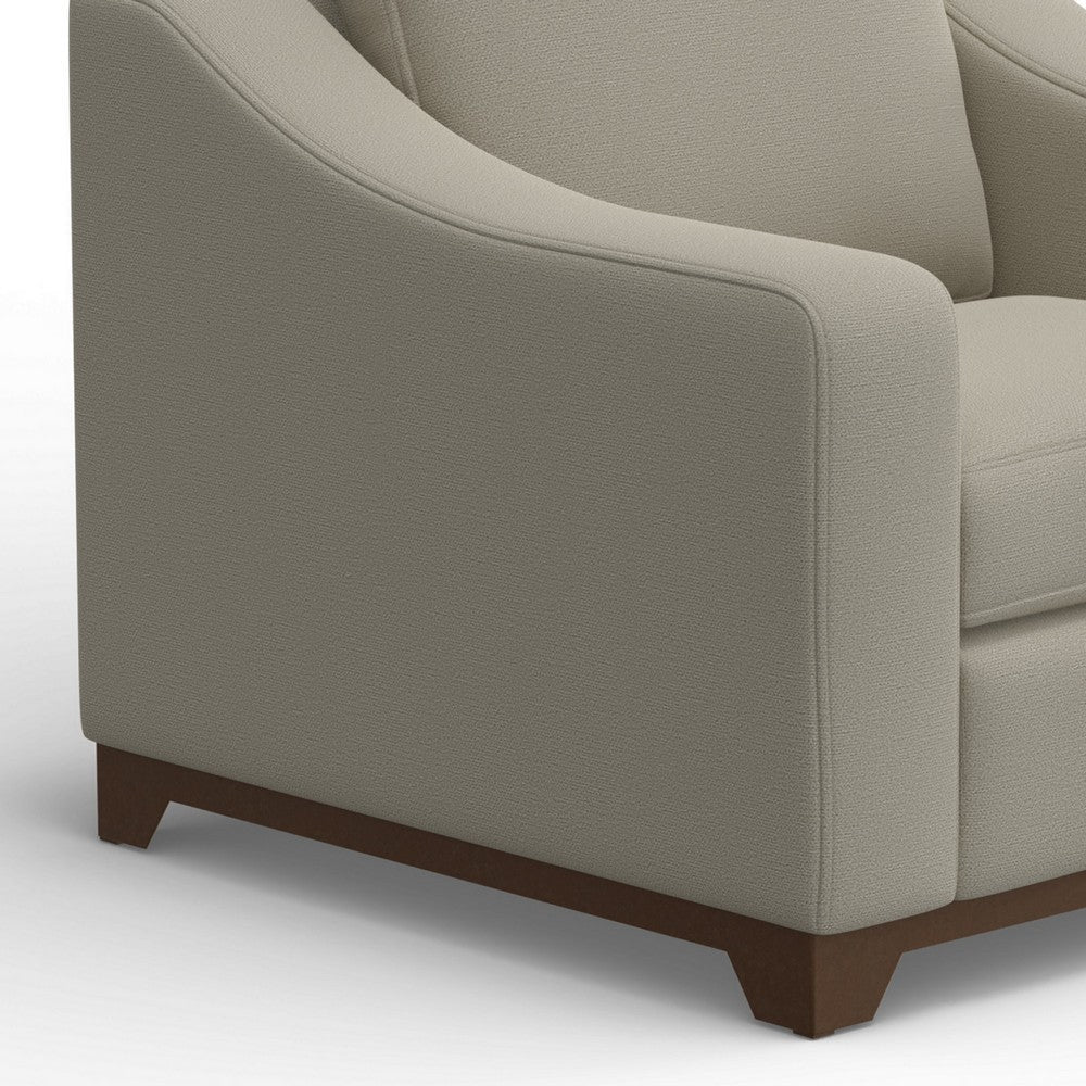 Umey Accent Sofa Armchair 1 Throw Pillow Modern Beige Polyester