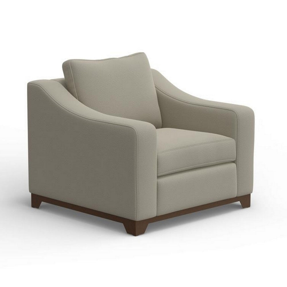 Umey Accent Sofa Armchair, 1 Throw Pillow, Modern Beige Polyester