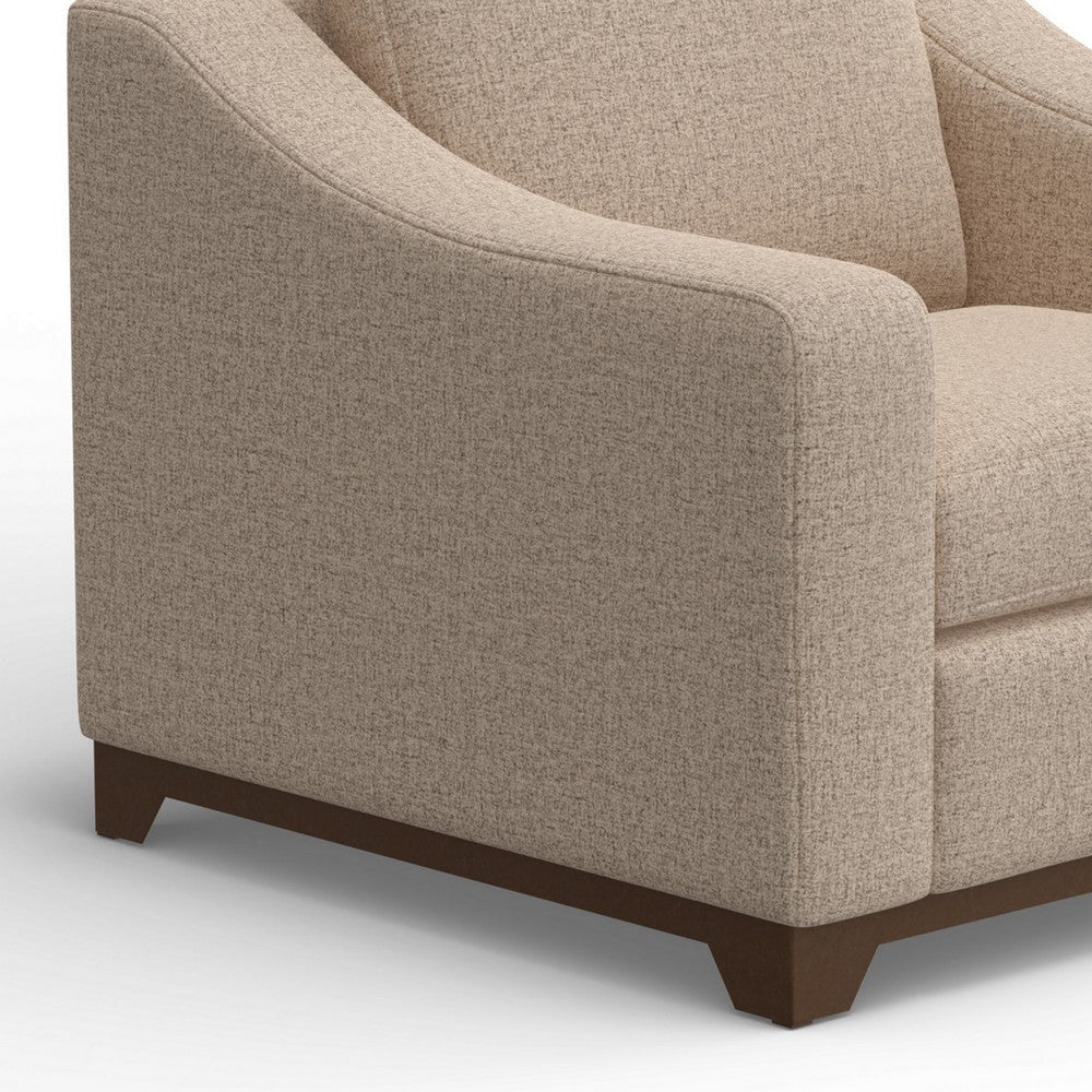 Umey Accent Sofa Armchair Throw Pillow Modern Cream Brown Polyester