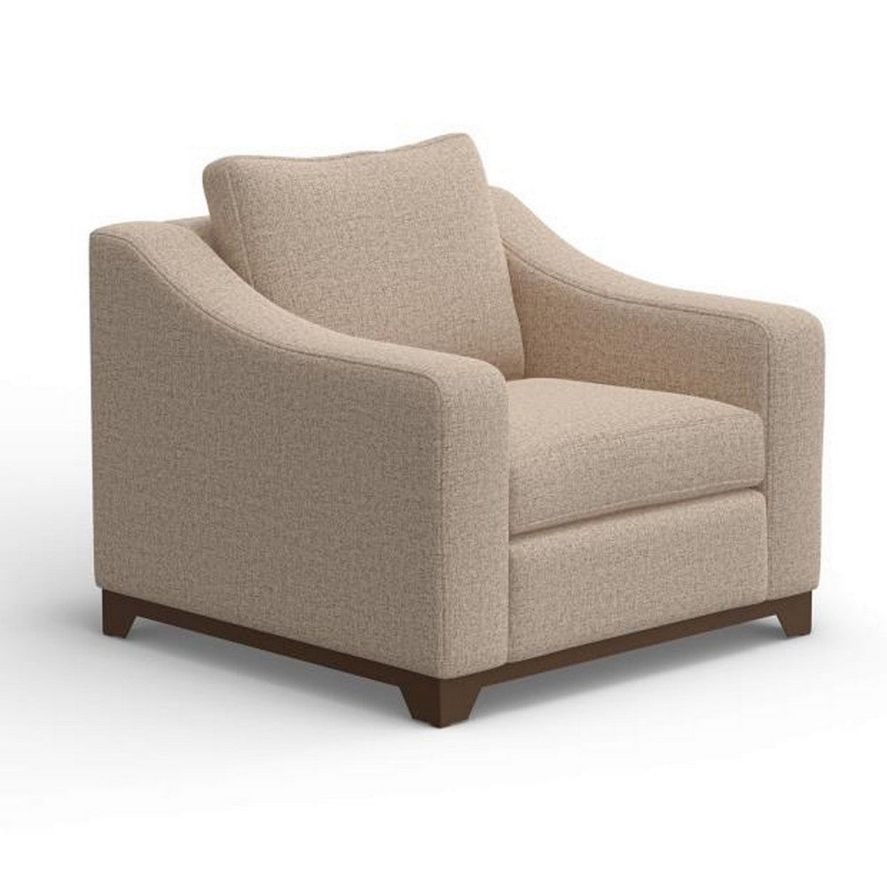 Umey Accent Sofa Armchair, Throw Pillow, Modern Cream Brown Polyester